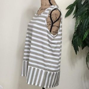 NWT Ivory Army Striped Jones NY Signature shirt